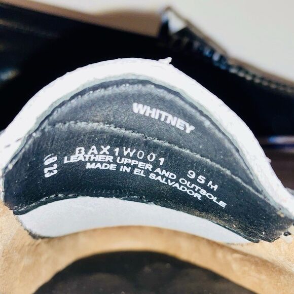 GH Bass Weejuns Whitney Penny Loafers Womens 9.5 M Black White Leather Preppy - Picture 7 of 8